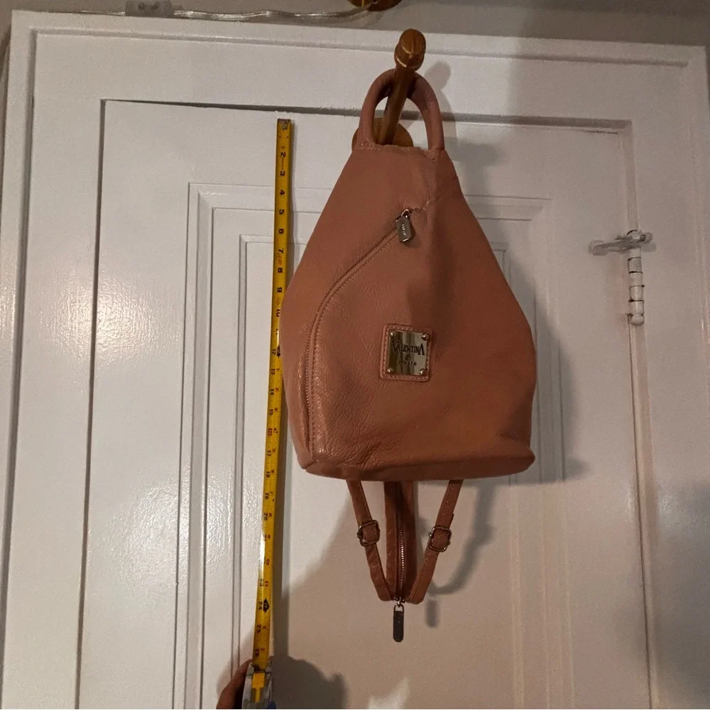 Valentina dusty rose leather Urban Backpack Minimalist Design